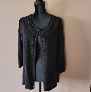 Women's Debbie Morgan Petite Black Sweater